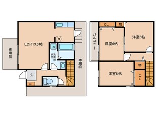 松本タウンハウスの物件間取画像